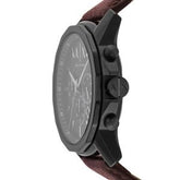 Armani Exchange Men’s Quartz Brown Leather Strap Black Dial 44mm Watch AX1732